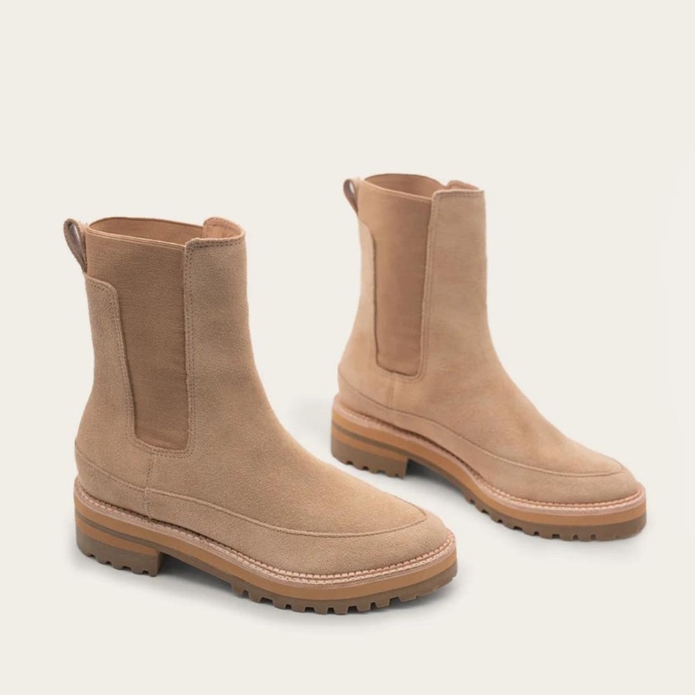 NWT KAANAS BELGRADE COMBAT SOCK BOOTIE in tan suede leather size 6 Fall Fashion